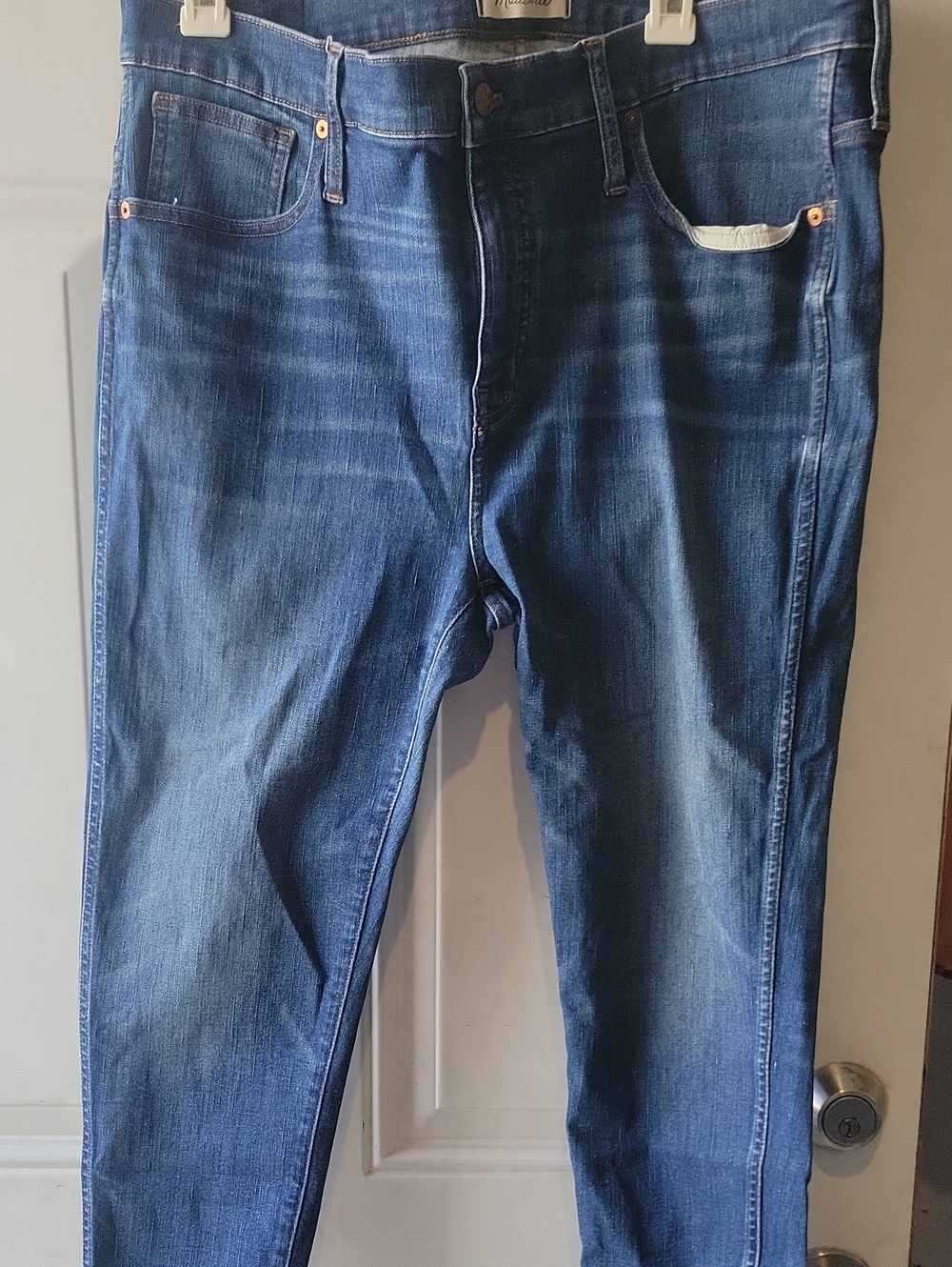 Madewell Women Slim Straight Jeans in Medium Blue Wash XL